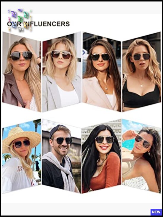 Retro Oversized Square Polarized Sunglasses Classic Metal Frame UV Protection main image 7